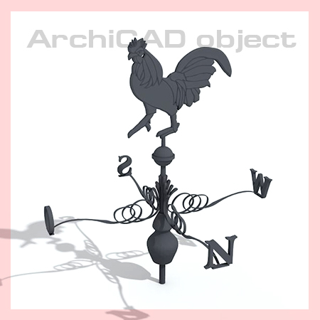 3D модель ArchiCAD - Флюгер петух