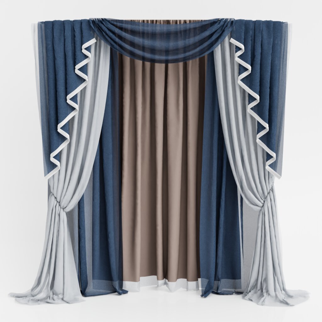 Модель штор с ламбрекенами для ArchiCAD