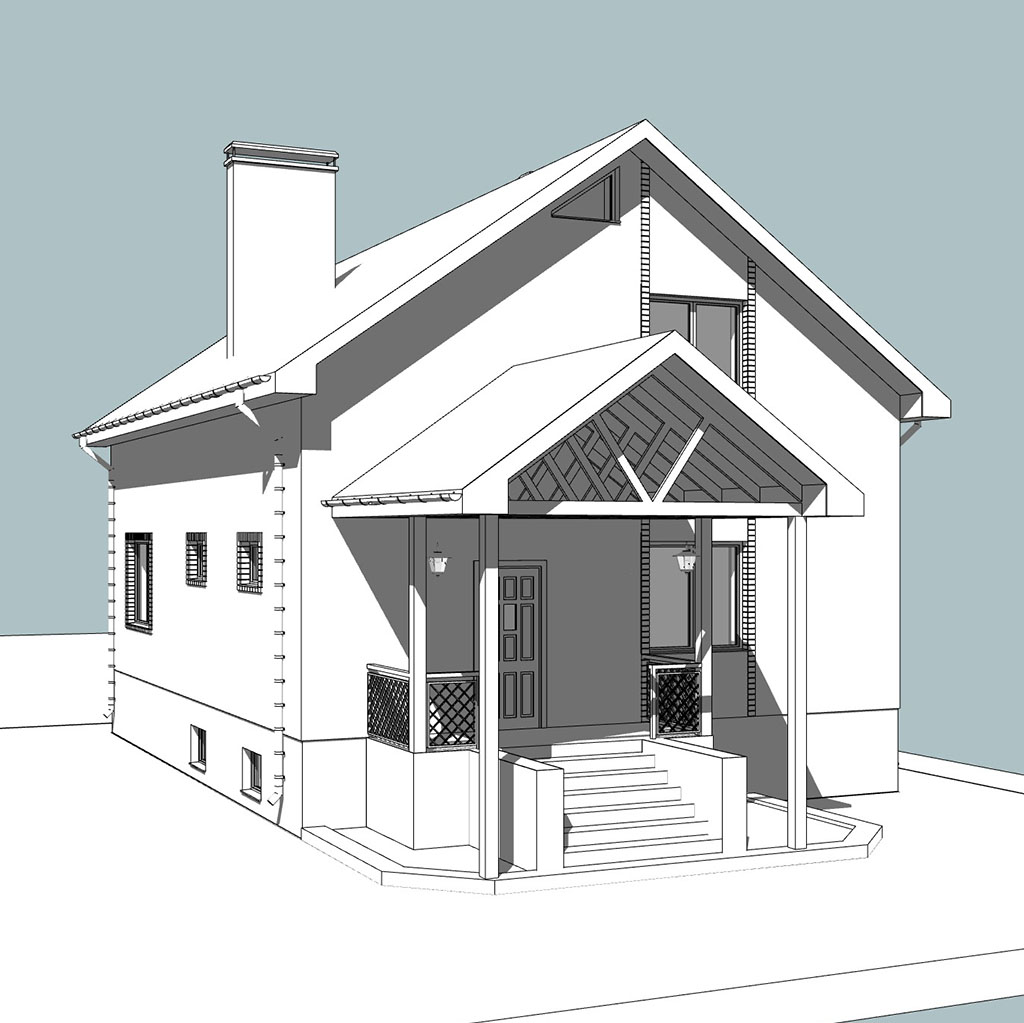 Проект жилого дома с мансардой