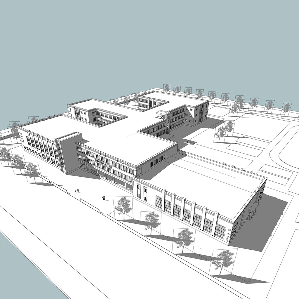 Проект школы на 1200 мест Архикад